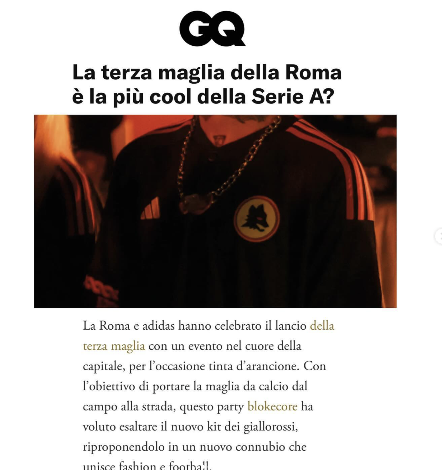 Immagine LANCIO DELLA TERZA MAGLIA DELLA SQUADRA DI CALCIO AS ROMA